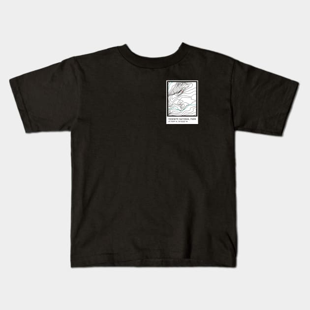 Yosemite National Park Polaroid Badge Kids T-Shirt by CloudWalkerDesigns